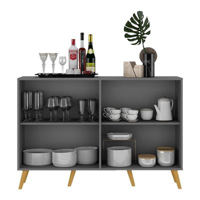 Aparador Buffet 4 Portas Vegas V3563 Rustic/Preto
