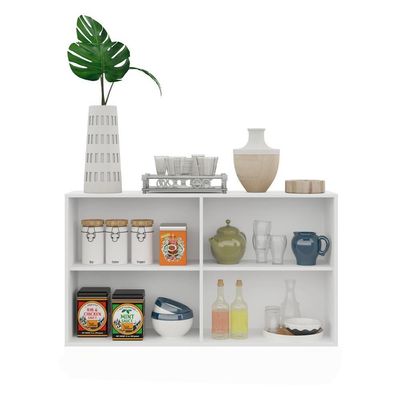 Aparador Buffet 4 Portas Viena V3604 Branco/Preto