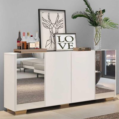 Aparador Buffet 4 Portas Vegas V3563 Branco/Natural