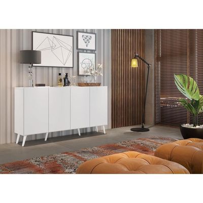Aparador Buffet 4 Portas Multimóveis V3556 Branco
