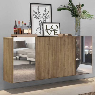 Aparador Buffet 4 Portas Suspenso Vegas V3595 Rustic Rustic