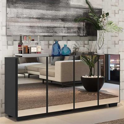 Aparador Buffet 4 Portas Vegas Multimóveis V3560 Preto