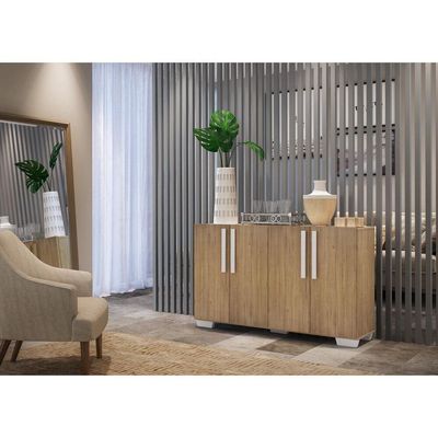 Aparador Buffet 4 Portas Vegas V3559 Rustic/Preto