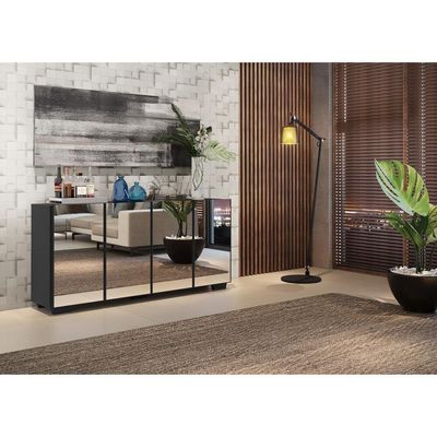 Aparador Buffet 4 Portas Vegas Multimóveis V3560 Preto