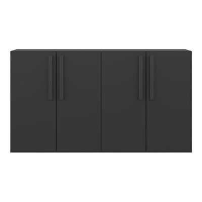 Aparador Buffet 4 Portas Suspenso Viena V3605 Preto Preto