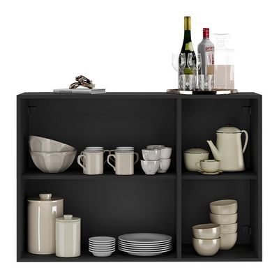 Aparador Buffet 3 Portas Suspenso Multimóveis V1008 Preto