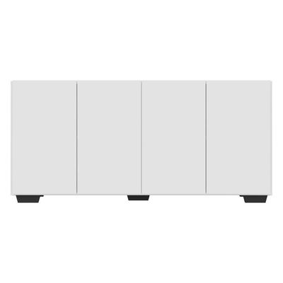 Aparador Buffet 4 Portas Multimóveis V3557 Branco/Preto