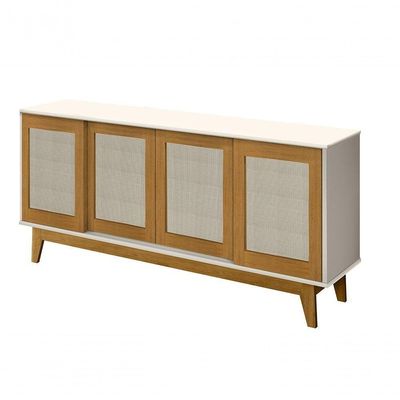 Buffet Detroit 4 Portas Branco / Madeira - Tebarrot