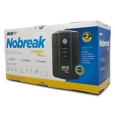 Nobreak 1500va Nhs Compact Plus 4, Bivolt Aut., S/120v, Bat. 2x7ah/12v, 8 Tomadas - 90.d1.b01500