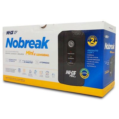 Nobreak 600va Nhs Mini 4 Senoidal, Entrada Bivolt, S/120v, Bat. 1x 7ah/12v - 91.a1.006000