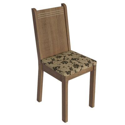 Conjunto Sala De Jantar Mesa Tampo De Madeira 6 Cadeiras Rustic/crema/bege Marrom
