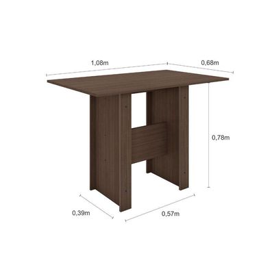 Conjunto Mesa De Jantar 4 Lugares Milano Amêndoa Com Preto