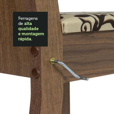 Conjunto Sala De Jantar Mesa Tampo De Madeira 6 Cadeiras Rustic/crema/bege Marrom