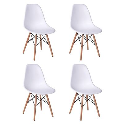 Conjunto De Mesa De Jantar Retangular 120X75 Tampo De Madeira Amêndoa Com 4 Cadeiras Marrom