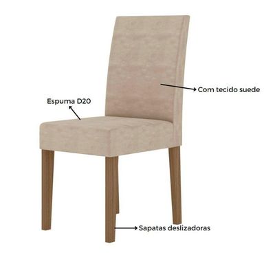 Conjunto Sala De Jantar Quadrada Mesa Helo 90cm E 04 Cadeiras Josi Carvalho Com Grafite
