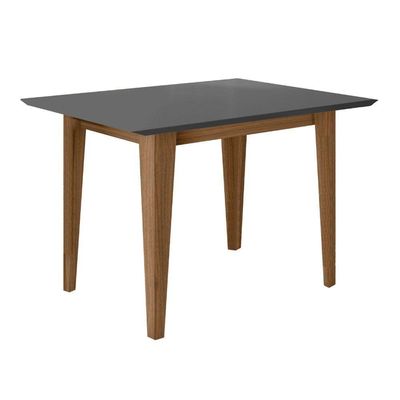 Conjunto Sala De Jantar Retangular Mesa Kate 120cm E 04 Cadeiras Josi Carvalho Com Grafite
