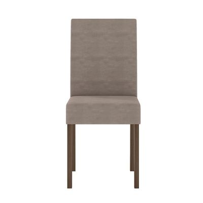 Conjunto Sala De Jantar Retangular Mesa Liz 160cm E 06 Cadeiras Josi Amêndoa Com Off White