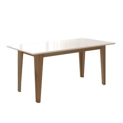 Conjunto Sala De Jantar Retangular Mesa Liz 160cm E 06 Cadeiras Josi Carvalho Com Off White