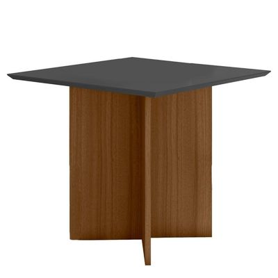 Conjunto Sala De Jantar Quadrada Mesa Helo 90cm E 04 Cadeiras Jade Carvalho E Grafite
