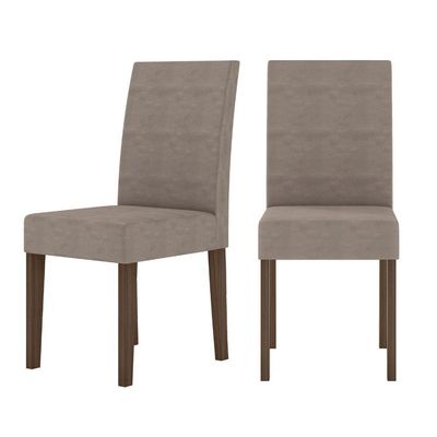 Conjunto Sala De Jantar Retangular Mesa Kate 120cm E 04 Cadeiras Josi Poliman Móveis Amêndoa