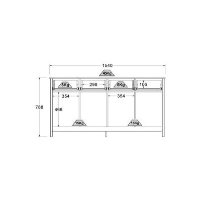 Aparador Buffet Ditália 4 Portas 4 Gavetas R-626 Preto