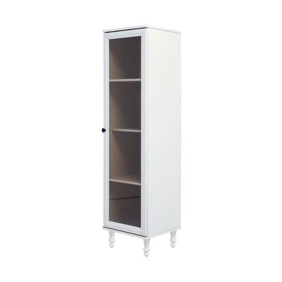 Cristaleira Estante Para Livros Ditália 1 Porta Vidro E-963 Branco