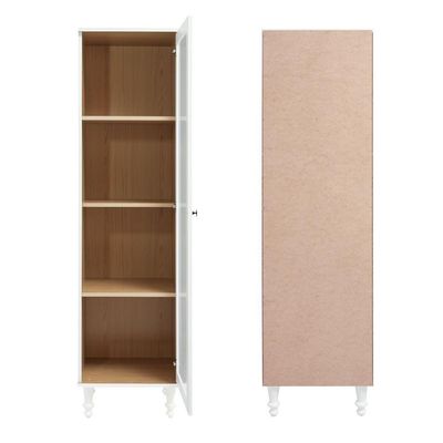 Cristaleira Estante Para Livros Ditália 1 Porta Vidro E-963 Branco