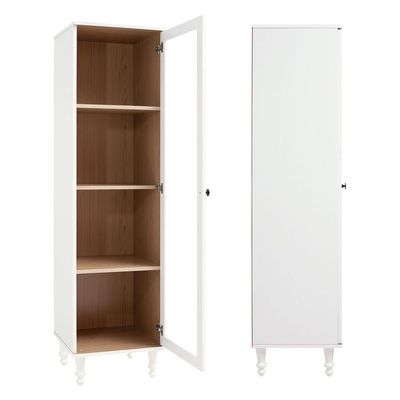 Cristaleira Estante Para Livros Ditália 1 Porta Vidro E-963 Branco