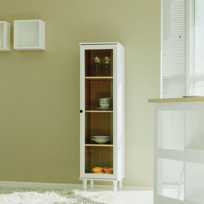 Cristaleira Estante Para Livros Ditália 1 Porta Vidro E-963 Branco