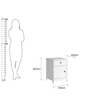 Mesa De Cabeceira Ditália 1gv 1pt Com Divisor Dm-114 Branco