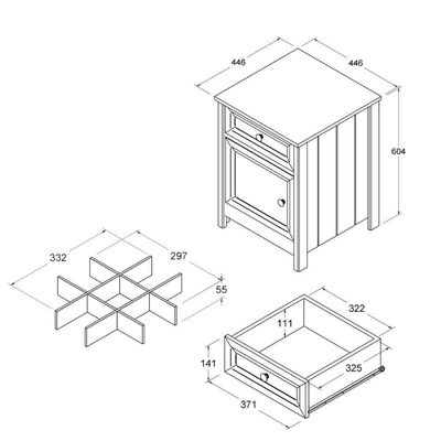 Mesa De Cabeceira Ditália 1gv 1pt Com Divisor Dm-114 Branco