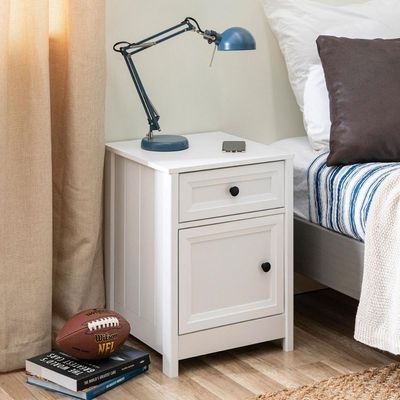 Mesa De Cabeceira Ditália 1gv 1pt Com Divisor Dm-114 Branco