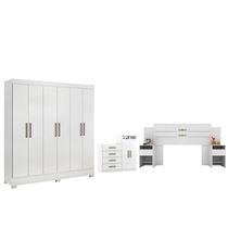 Conjunto Quarto De Casal Completo Ferrara Branco