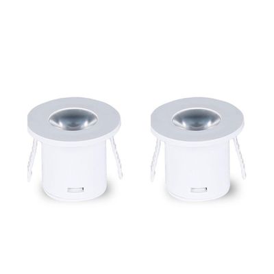 Kit 2 Spot Para Móvel Taschibra Pik Led Redondo Branco Bivolt 3000k Luz Quente