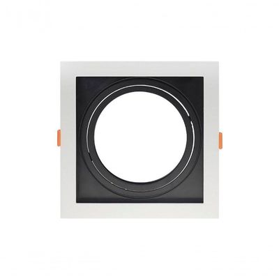 Spot Recuado De Embutir Quadrado Ar 111 Branco Com Preto Taschibra