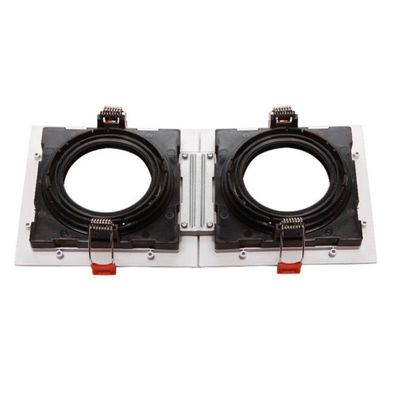 Spot De Embutir Quadrado Recuado Duplo Mr11 Direcionável Branco Com Preto