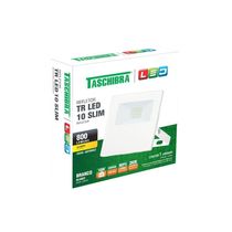 Refletor Tr Led 10w Slim Branco - Taschibra 3000k (amarela)