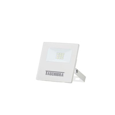 Refletor Tr Led 10w Slim Branco - Taschibra 3000k (amarela)
