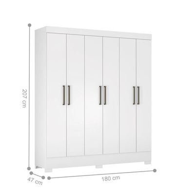 Conjunto Cabeceira E Guarda Roupa Casal Ferrara Branco