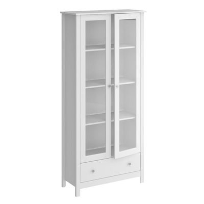 Estante Livreiro C/Iluminação 2 Portas 1gaveta Branco