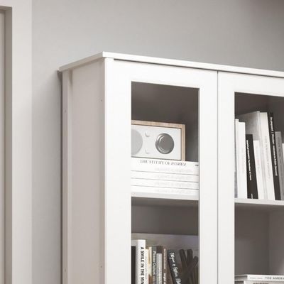 Estante Livreiro C/Iluminação 2 Portas 1gaveta Branco