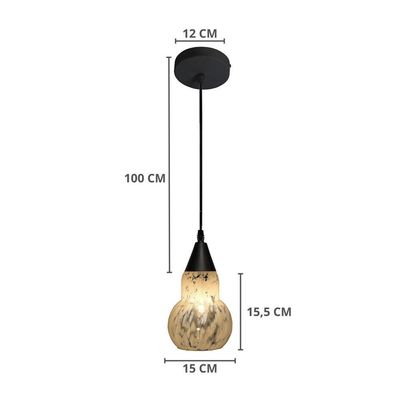 Lustre Pendente Taschibra Verona E27 Transparente Leitoso Bivolt Ouro