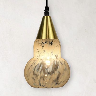 Lustre Pendente Taschibra Verona E27 Transparente Leitoso Bivolt Ouro