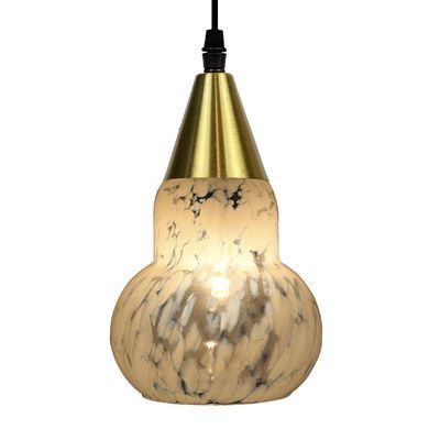 Lustre Pendente Taschibra Verona E27 Transparente Leitoso Bivolt Ouro