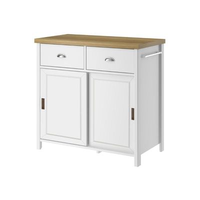 Aparador Buffet Ditália 2 Gavetas 2 Portas Branco Ba-145
