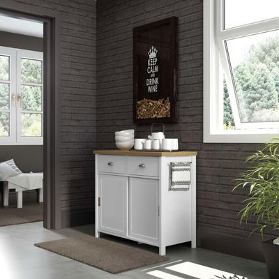 Aparador Buffet Ditália 2 Gavetas 2 Portas Branco Ba-145