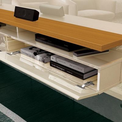 Painel Para Tv De Até 60 Polegadas Em Mdp Murano Edn Off White E Cedro