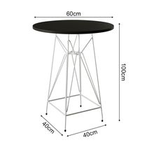 Jogo Mesa Bistrô Eames Preta 60Cm 2 Banquetas Branca Base Ferro Branco - Cor: Preto