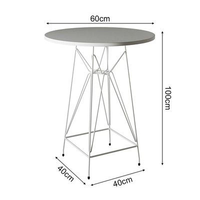 Jogo Mesa Bistrô Eames Branca 60Cm 2 Banquetas Amarela Base Ferro Branco - Cor: Branco
