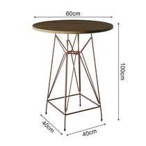 Jogo Mesa Bistrô Eames Tampo Amêndoa 60Cm 2 Banquetas Branca Base Ferro Cobre - Cor: Amendoa